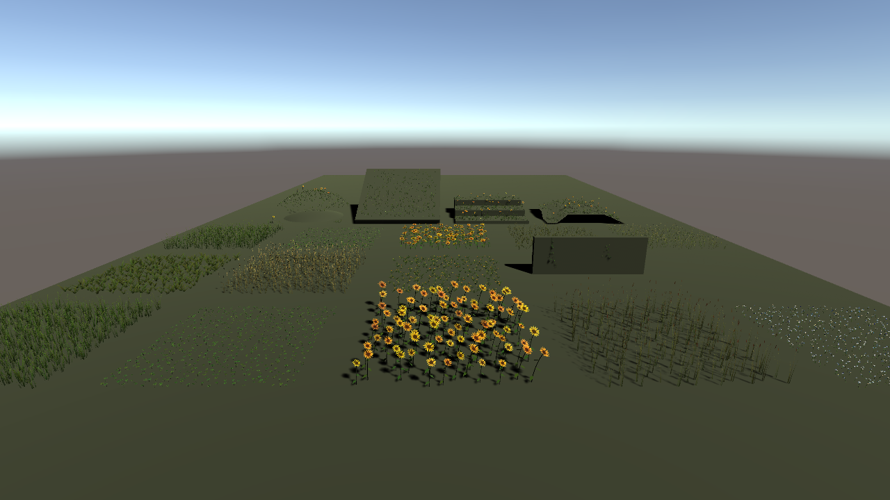 Foliage サンプルシーンの Unity Editor 描画