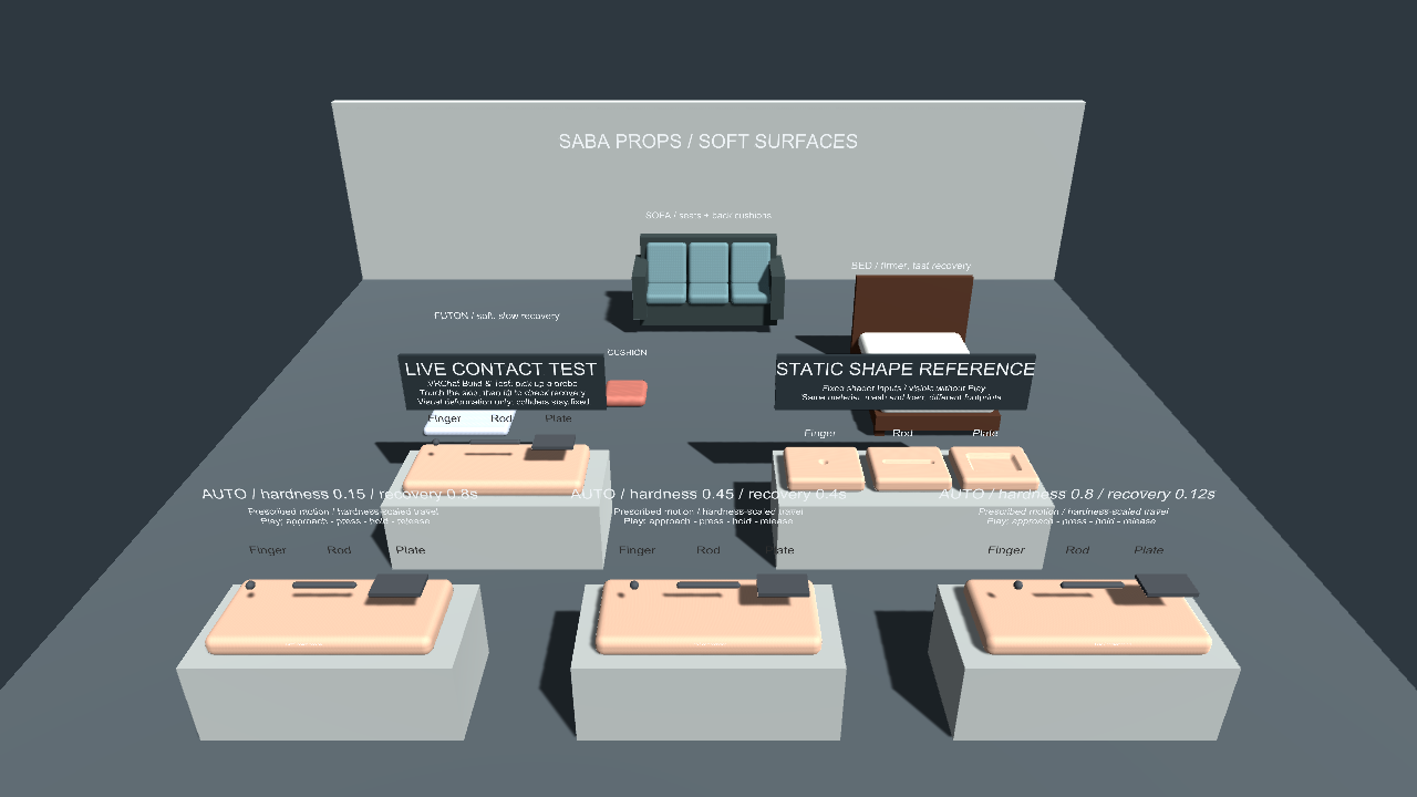 Soft Props 接触デモの Unity Editor 描画