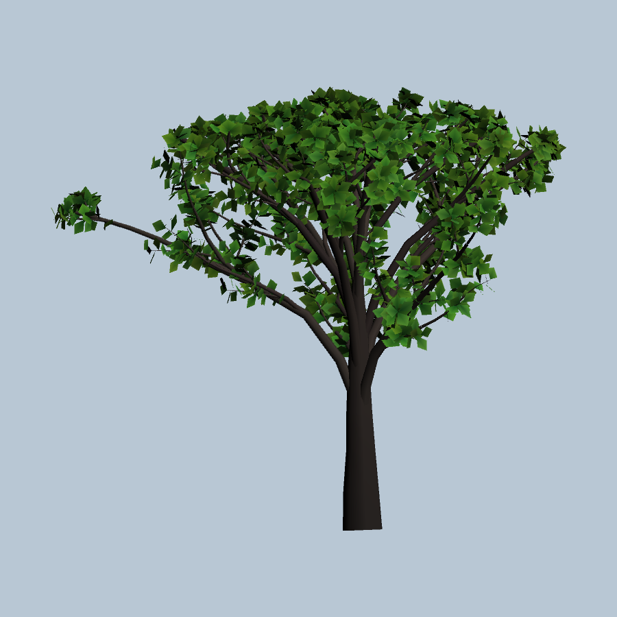 Treesの樹冠と枝葉の実描画例