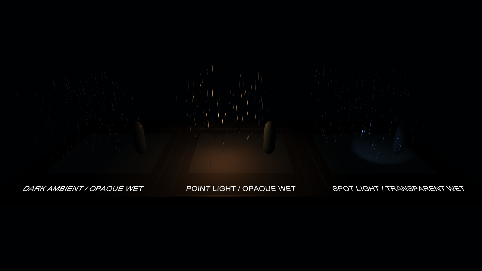 霧と局所照明を比較するWater Lighting Gallery